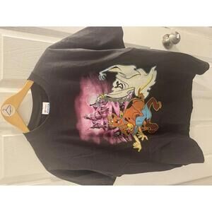 Vintage Scooby-Doo Themed Black Graphic T-Shirt XL
